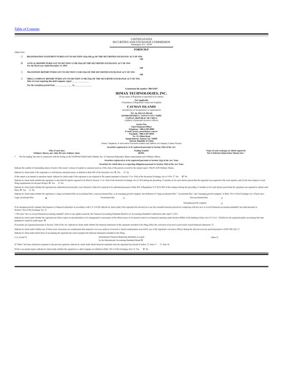 Thumbnail Himax Technologies Annual Report 2025