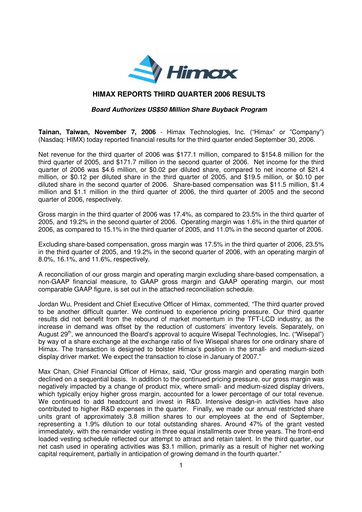 Vorschaubild Himax Technologies Quartalsbericht 2006-q3