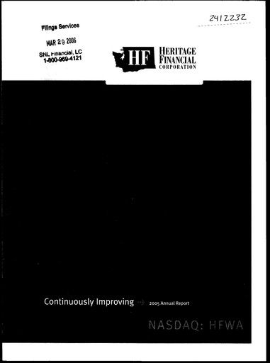 Thumbnail Heritage Financial Annual Report 2005