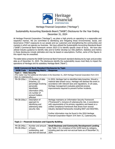 Thumbnail Heritage Financial ESG Report 2024