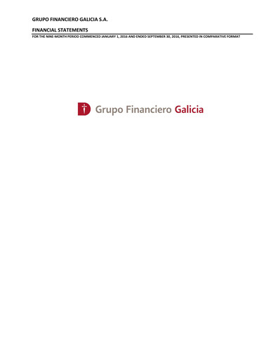 Thumbnail Galicia Financial Group Financial Statement 2016-9m