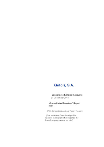 Miniature Grifols Rapport annuel 2011