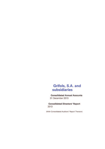 Miniature Grifols Rapport annuel 2013