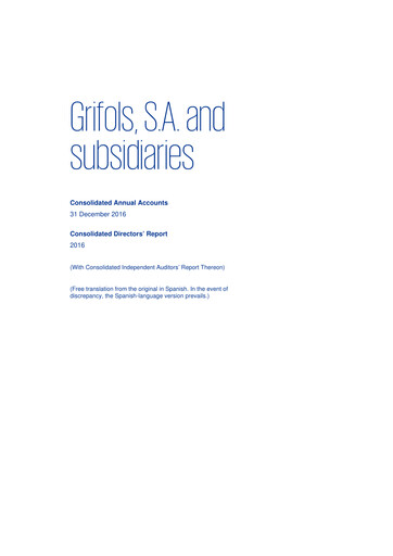 Miniature Grifols Rapport annuel 2016