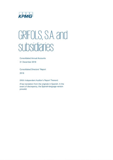 Miniature Grifols Rapport annuel 2018