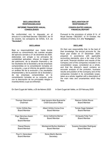 Miniature Grifols Rapport annuel 2024