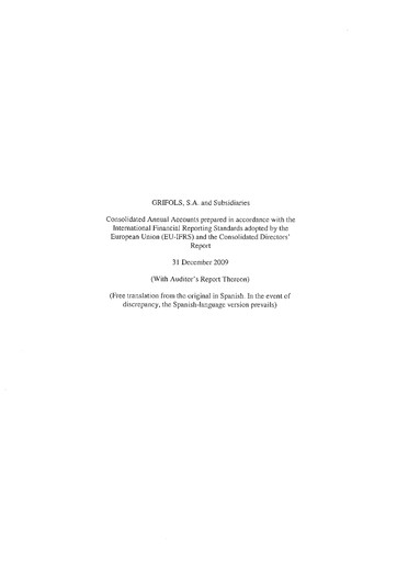 Thumbnail Grifols Financial Statement 2009