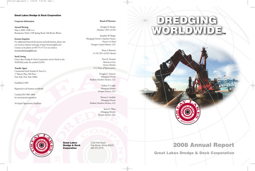 Thumbnail Great Lakes Dredge & Dock Corp. Annual Report 2008