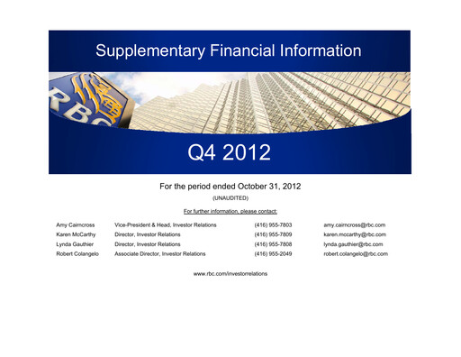 Thumbnail Royal Bank Of Canada Financial Statement 2012