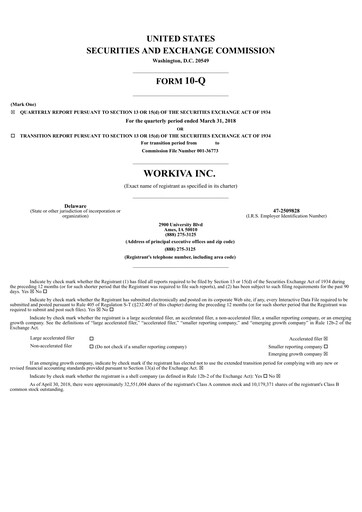 Thumbnail Workiva
 Quarterly Report 2018-q1