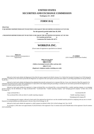 Thumbnail Workiva
 Quarterly Report 2018-q2