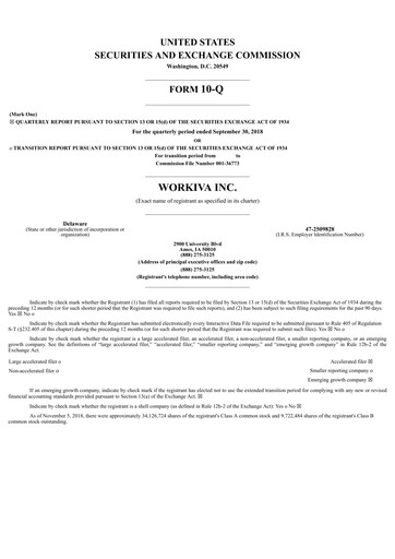Thumbnail Workiva
 Quarterly Report 2018-q3