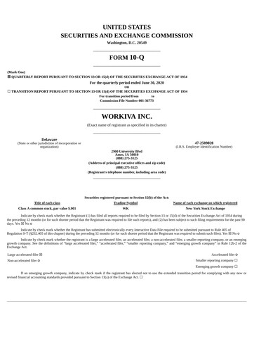Thumbnail Workiva
 Quarterly Report 2020-q2