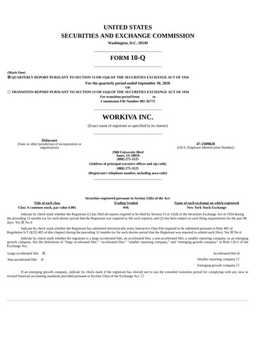 Thumbnail Workiva
 Quarterly Report 2020-q3