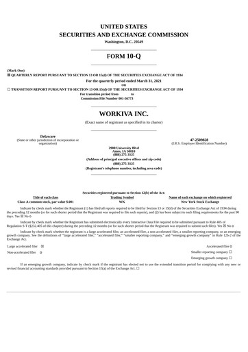 Thumbnail Workiva
 Quarterly Report 2021-q1