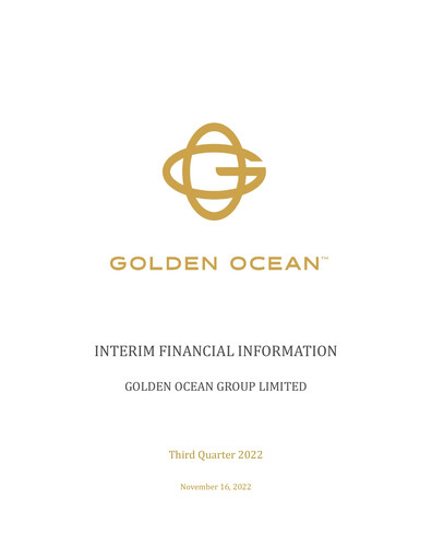 Miniature Golden Ocean Group Rapport trimestriel 2022-q3