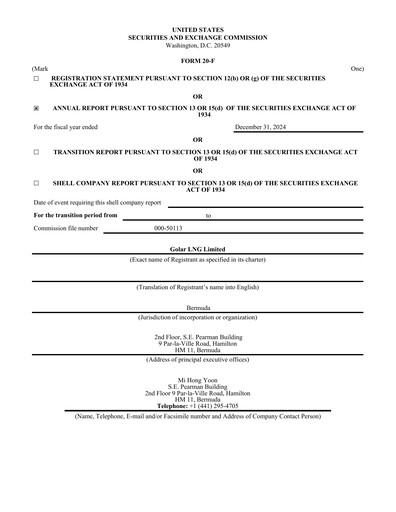 Thumbnail Golar LNG
 Annual Report 2024