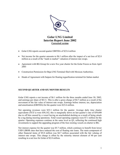 Thumbnail Golar LNG
 Quarterly Report 2002-q2