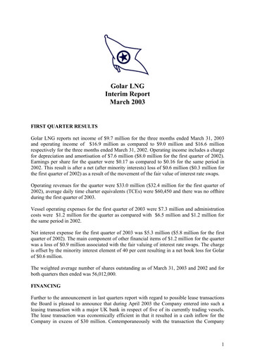 Thumbnail Golar LNG
 Quarterly Report 2003-q1