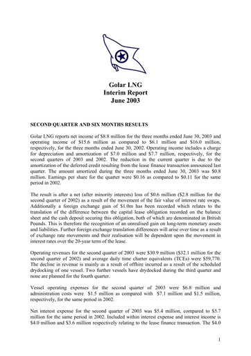 Thumbnail Golar LNG
 Quarterly Report 2003-q2