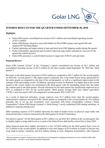 Thumbnail Golar LNG
 Quarterly Report 2010-q3