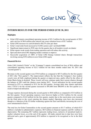 Thumbnail Golar LNG
 Quarterly Report 2011-q2
