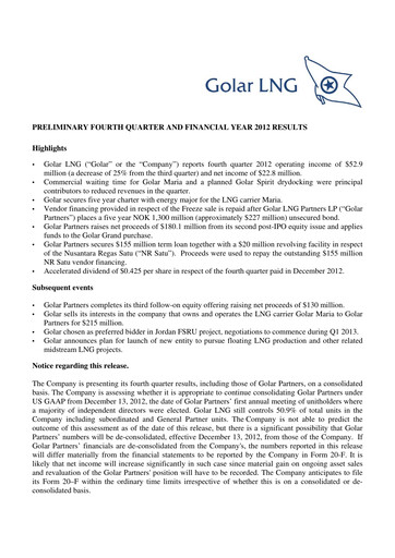Thumbnail Golar LNG
 Quarterly Report 2012-q4