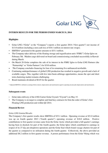 Thumbnail Golar LNG
 Quarterly Report 2014-q1
