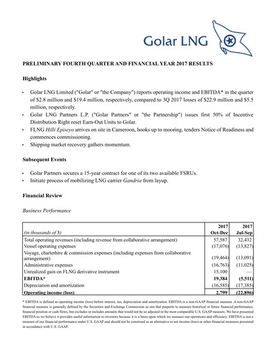 Thumbnail Golar LNG
 Quarterly Report 2017-q4