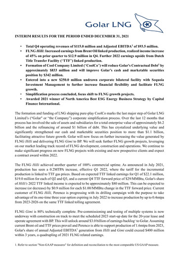 Thumbnail Golar LNG
 Quarterly Report 2021-q4