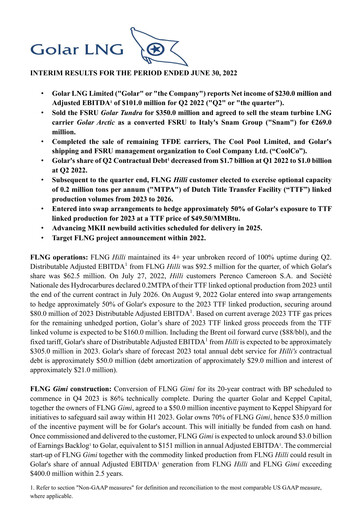 Thumbnail Golar LNG
 Quarterly Report 2022-q2