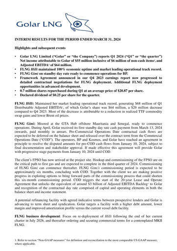 Thumbnail Golar LNG
 Quarterly Report 2024-q1