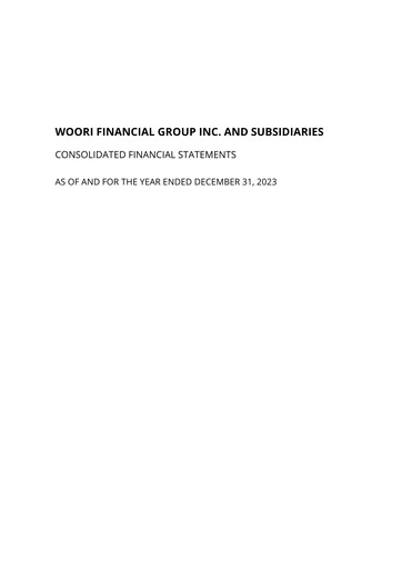Thumbnail Woori Financial Group Financial Statement 2023