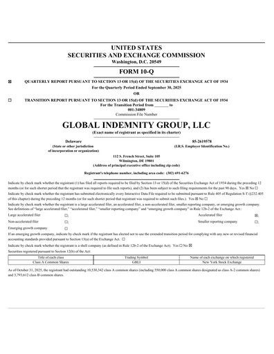 Thumbnail Global Indemnity Quarterly Report 2025-q3