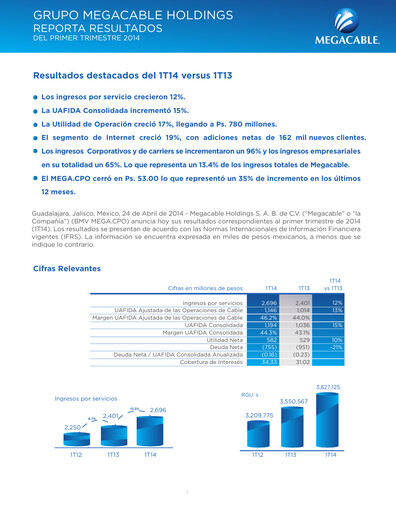 Thumbnail Megacable Holdings Quarterly Report 2014-q1