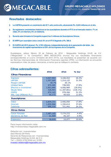 Thumbnail Megacable Holdings Quarterly Report 2015-q4