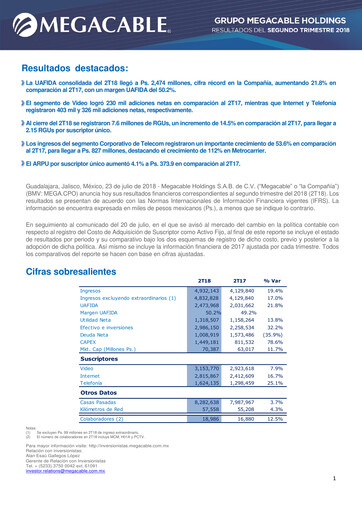 Thumbnail Megacable Holdings Quarterly Report 2018-q2
