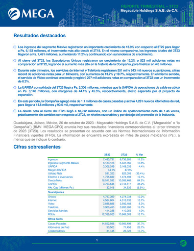 Thumbnail Megacable Holdings Quarterly Report 2023-q3