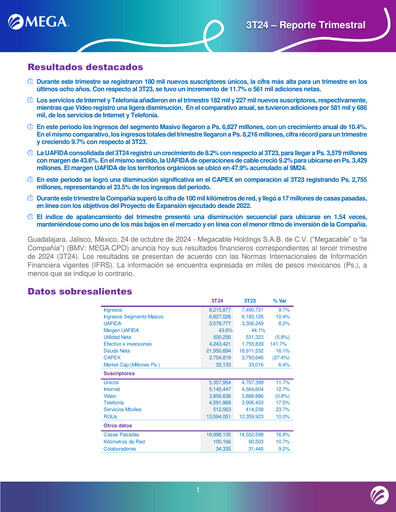 Thumbnail Megacable Holdings Quarterly Report 2024-q3
