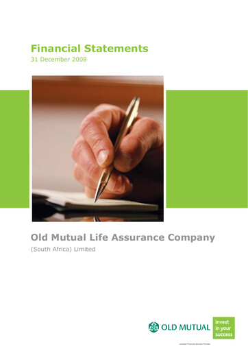 Thumbnail Old Mutual Financial Statement 2008