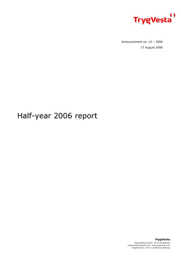 Thumbnail Tryg Half-year Report 2006-h1
