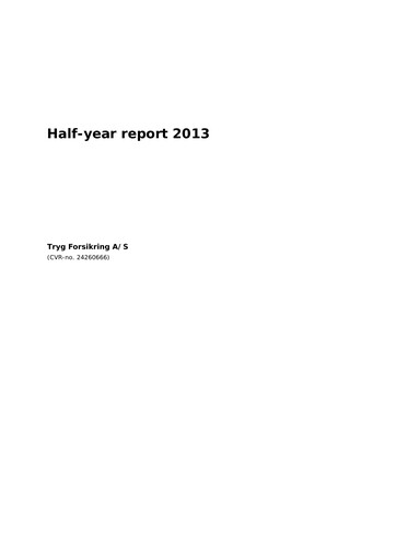 Thumbnail Tryg Half-year Report 2013-h1