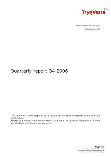 Thumbnail Tryg Quarterly Report 2006-q4