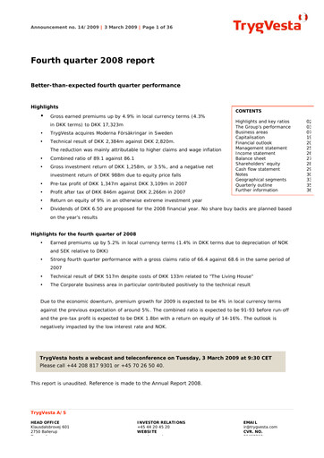 Thumbnail Tryg Quarterly Report 2008-q4