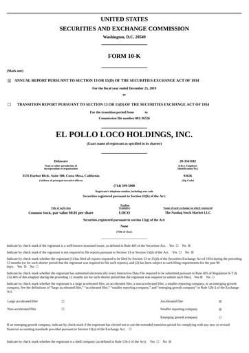 Thumbnail El Pollo Loco
 Annual Report 2019