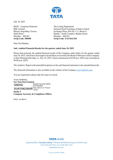 Thumbnail Tata Elxsi Quarterly Report 2025-q1