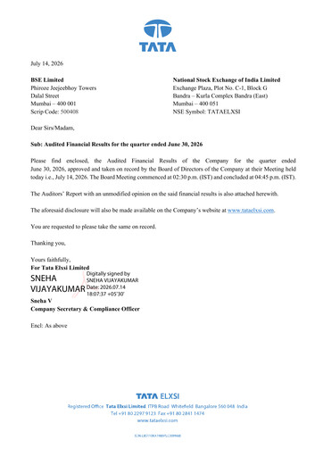 Thumbnail Tata Elxsi Quarterly Report 2026-q1