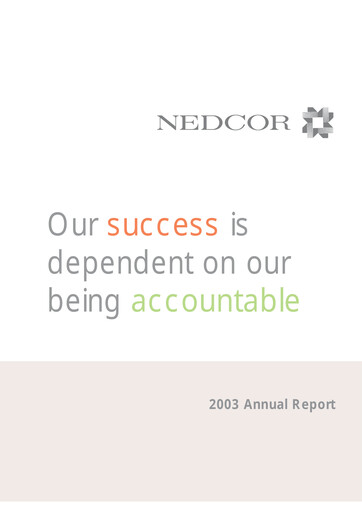 Thumbnail Nedbank Annual Report 2003