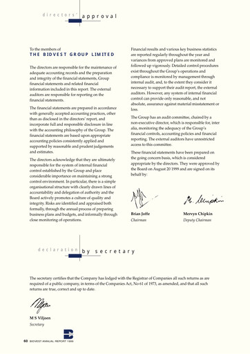 Thumbnail The Bidvest Group Financial Statement 1999