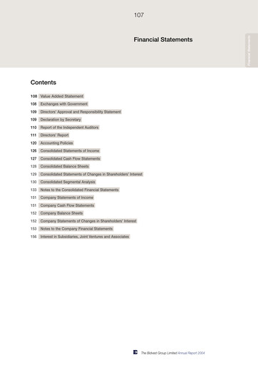 Thumbnail The Bidvest Group Financial Statement 2004